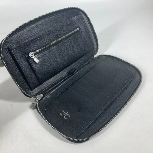 Auth LOUIS VUITTON M30652 Taiga Organizer Atoll Hand Bag Travel Case Long Wallet - Picture 12 of 14